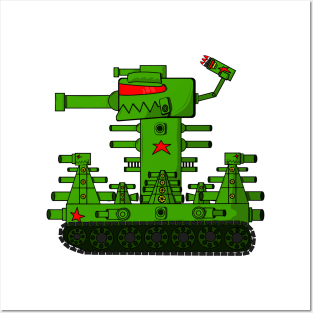 Mega Team Tank Cartoon Posters and Art